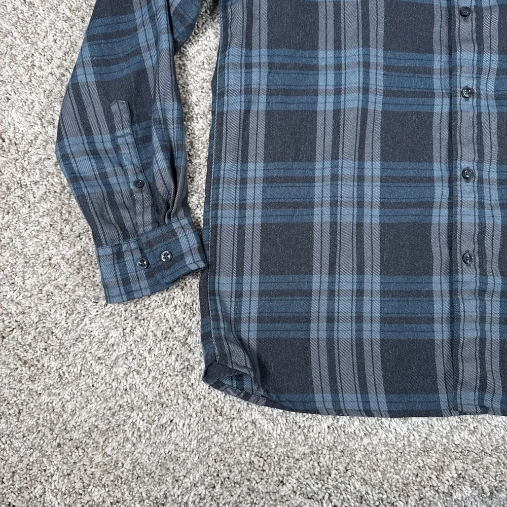 The North Face Shirt‎ Mens Large Blue Grey Plaid Button Down Long Sleeve